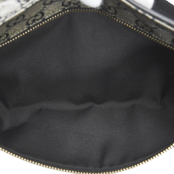 グッチ GGクリスタル ボディバッグ ウエストバッグ 28566 ネイビー ゴールド キャンバス レザー レディース GUCCI 【中古】