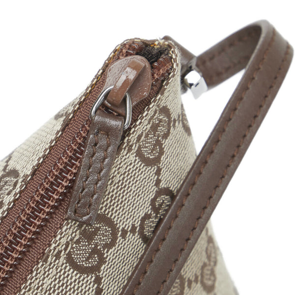 グッチ GGキャンバス ポーチ アクセサリーポーチ 07198 ベージュ キャンバス レザー レディース GUCCI 【中古】