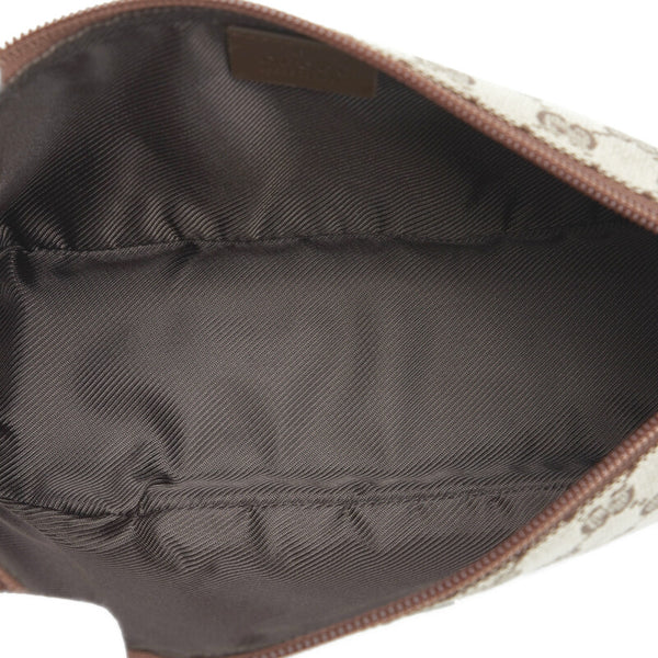 グッチ GGキャンバス ポーチ アクセサリーポーチ 07198 ベージュ キャンバス レザー レディース GUCCI 【中古】