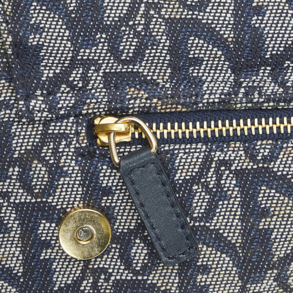ディオール トロッター 斜め掛け ショルダーバッグ ネイビー キャンバス レザー レディース Dior 【中古】