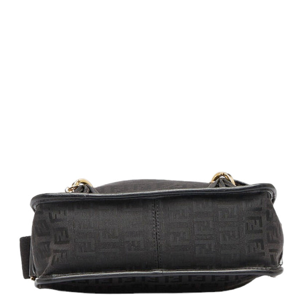 フェンディ ズッカ 斜め掛け ショルダーバッグ 8BT089 ブラック キャンバス レザー レディース FENDI 【中古】