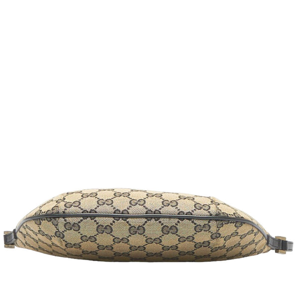 グッチ GGキャンバス ワンショルダーバッグ ハンドバッグ 001998 ブラウン ブラック キャンバス レザー レディース GUCCI 【中古】