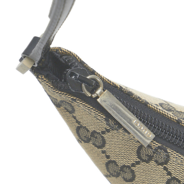 グッチ GGキャンバス ワンショルダーバッグ ハンドバッグ 001998 ブラウン ブラック キャンバス レザー レディース GUCCI 【中古】