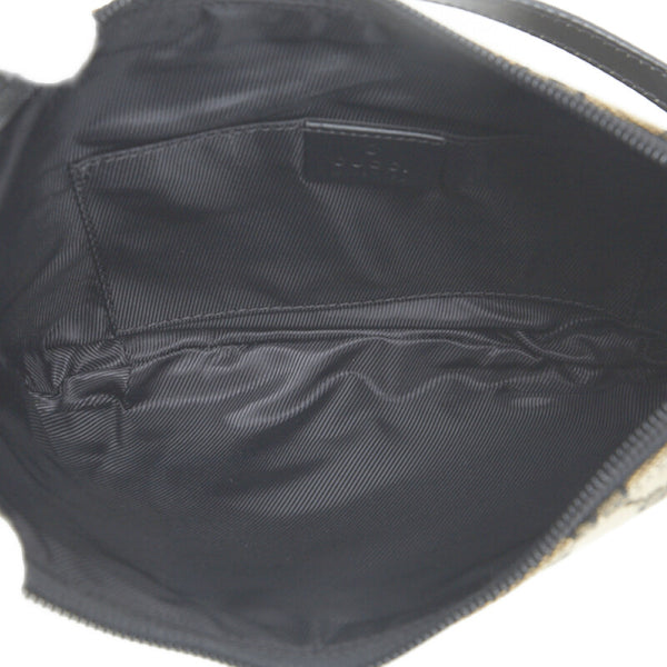 グッチ GGキャンバス ワンショルダーバッグ ハンドバッグ 001998 ブラウン ブラック キャンバス レザー レディース GUCCI 【中古】