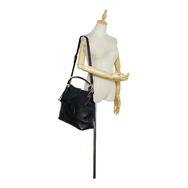 グッチ ソーホー タッセル ハンドバッグ ショルダーバッグ 2WAY 536194 ブラック レザー レディース GUCCI 【中古】