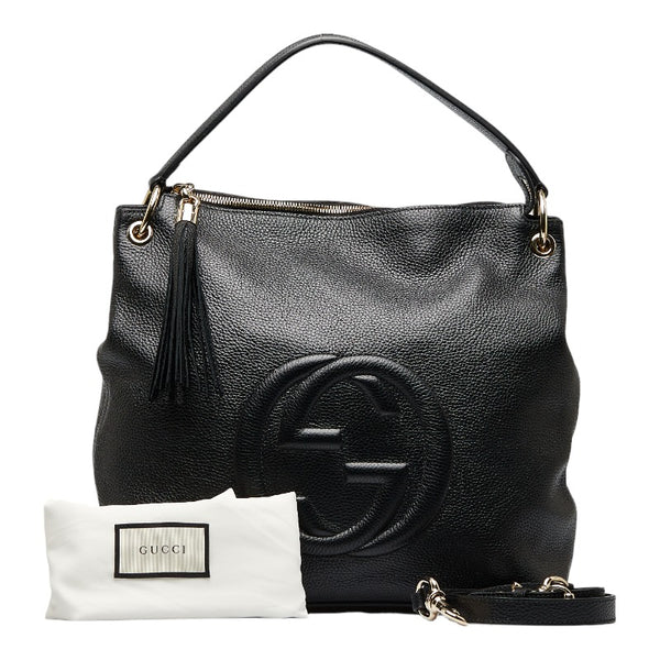 グッチ ソーホー タッセル ハンドバッグ ショルダーバッグ 2WAY 536194 ブラック レザー レディース GUCCI 【中古】