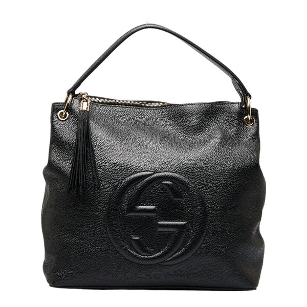 グッチ ソーホー タッセル ハンドバッグ ショルダーバッグ 2WAY 536194 ブラック レザー レディース GUCCI 【中古】