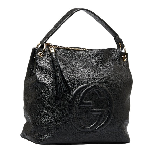 グッチ ソーホー タッセル ハンドバッグ ショルダーバッグ 2WAY 536194 ブラック レザー レディース GUCCI 【中古】