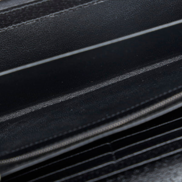 グッチ GGキャンバス チェーンウォレット 長財布 2WAY 170426 ブラック キャンバス レザー レディース GUCCI 【中古】