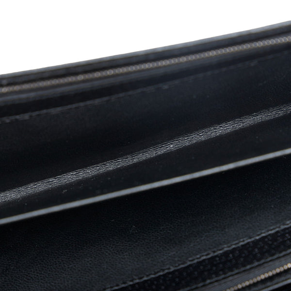 グッチ GGキャンバス チェーンウォレット 長財布 2WAY 170426 ブラック キャンバス レザー レディース GUCCI 【中古】