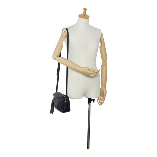 グッチ ソーホー インターロッキングG スモールディスコバッグ タッセル 斜め掛け ショルダーバッグ 308364 ブラック レザー レディース GUCCI 【中古】