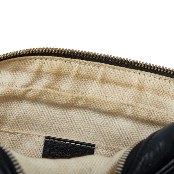 グッチ ソーホー インターロッキングG スモールディスコバッグ タッセル 斜め掛け ショルダーバッグ 308364 ブラック レザー レディース GUCCI 【中古】