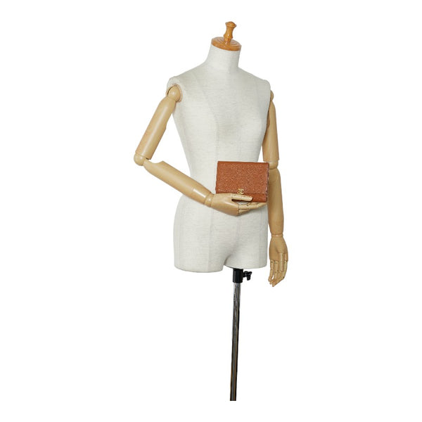 シャネル ココマーク ココロック ゴールド金具 三つ折り財布 ブラウン レザー レディース CHANEL 【中古】