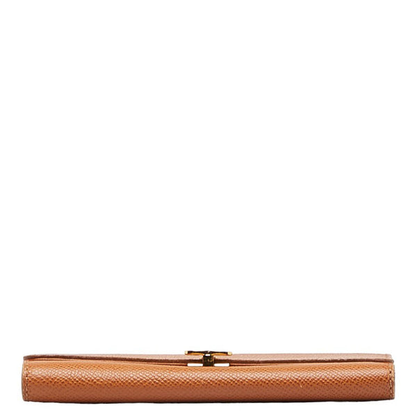 シャネル ココマーク ココロック ゴールド金具 三つ折り財布 ブラウン レザー レディース CHANEL 【中古】