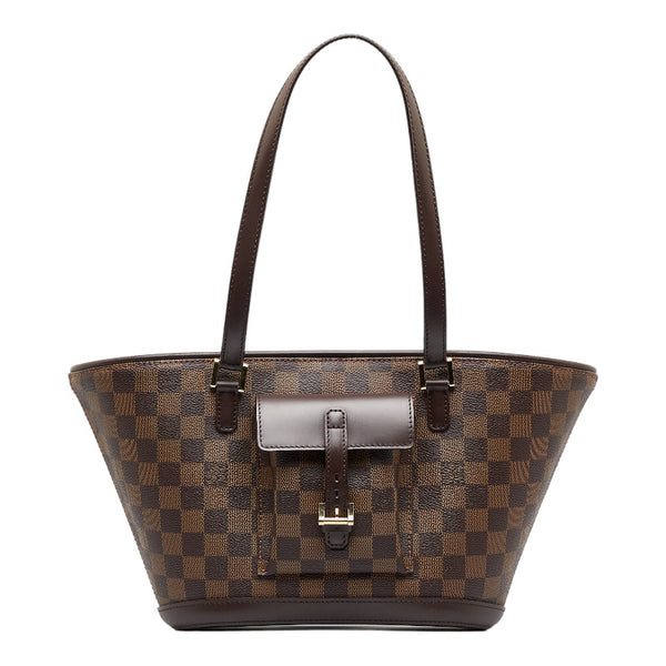 ルイ ヴィトン ダミエ マノスクPM トートバッグ ハンドバッグ Ｎ51121 ブラウン PVC レザー レディース LOUIS VUITTON 【中古】