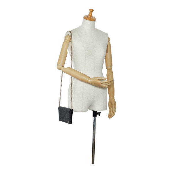 グッチ インターロッキングG チェーンウォレット 長財布 2WAY 466506 ブラック レザー レディース GUCCI 【中古】