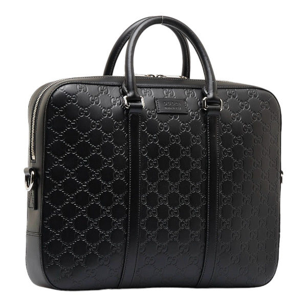グッチ グッチシマ ビジネスバッグ ハンドバッグ ショルダーバッグ 2WAY 435322 ブラック レザー メンズ GUCCI 【中古】