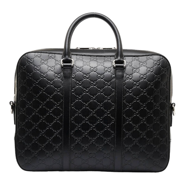 グッチ グッチシマ ビジネスバッグ ハンドバッグ ショルダーバッグ 2WAY 435322 ブラック レザー メンズ GUCCI 【中古】