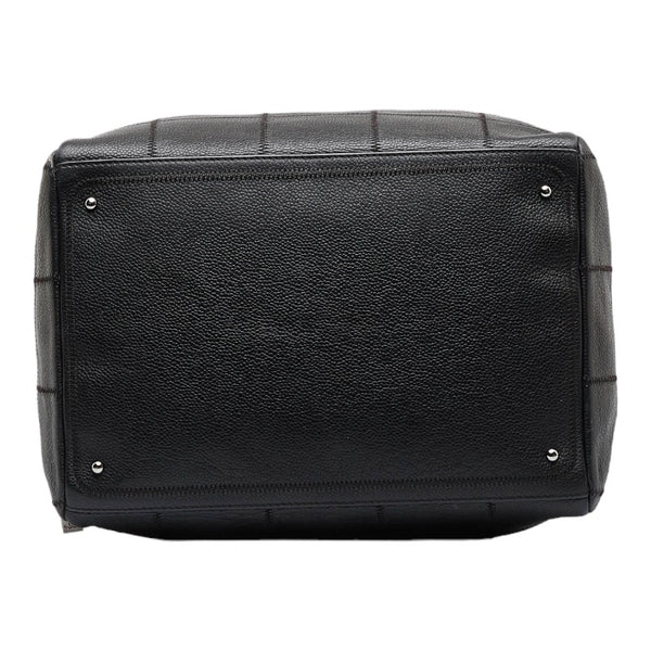 シャネル チョコバー ココマーク ハンドバッグ ミニボストンバッグ ブラック キャビアスキン レディース CHANEL 【中古】