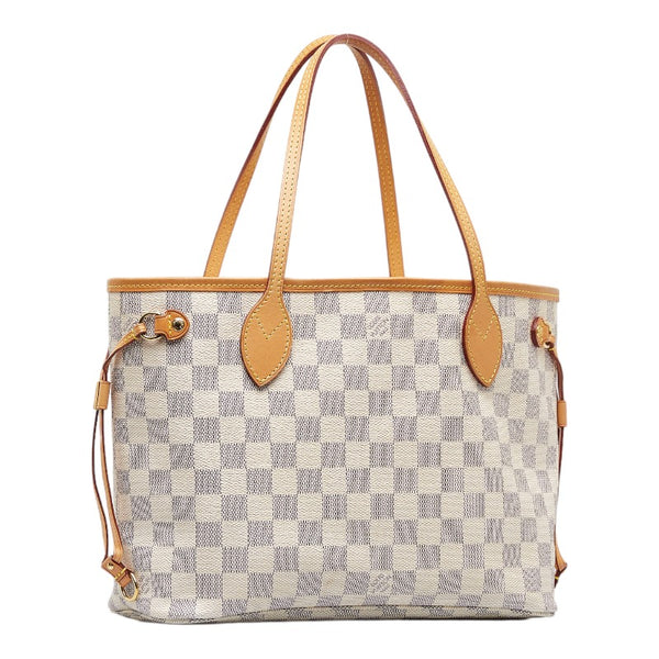 ルイ ヴィトン ダミエ アズール ネヴァーフルPM ショルダーバッグ トートバッグ N41362 ホワイト PVC レザー レディース LOUIS VUITTON 【中古】