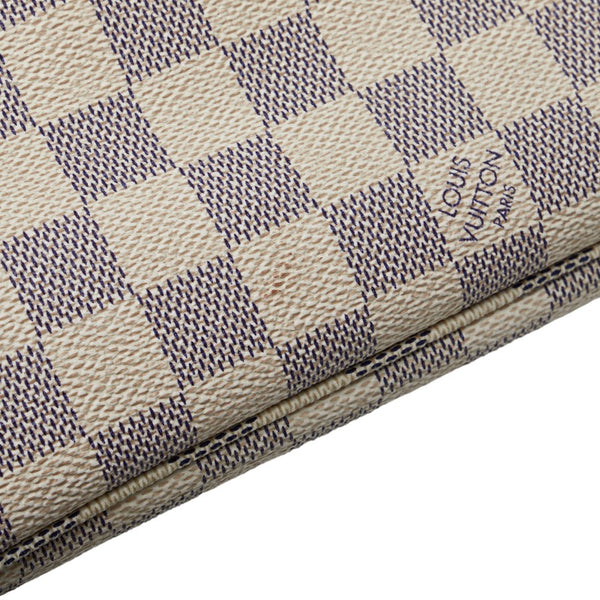 ルイ ヴィトン ダミエ アズール ネヴァーフルPM ショルダーバッグ トートバッグ N41362 ホワイト PVC レザー レディース LOUIS VUITTON 【中古】