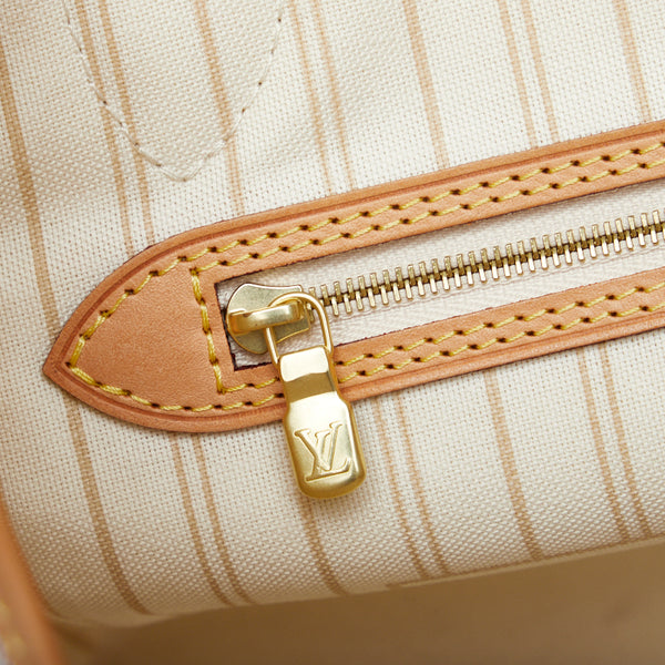 ルイ ヴィトン ダミエ アズール ネヴァーフルPM ショルダーバッグ トートバッグ N41362 ホワイト PVC レザー レディース LOUIS VUITTON 【中古】