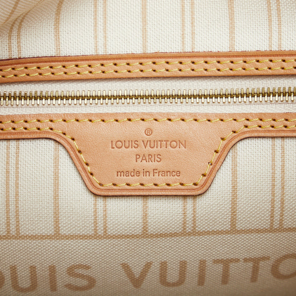ルイ ヴィトン ダミエ アズール ネヴァーフルPM ショルダーバッグ トートバッグ N41362 ホワイト PVC レザー レディース LOUIS VUITTON 【中古】