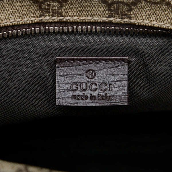 グッチ GGスプリーム 斜め掛け ショルダーバッグ 114531 ベージュ ブラウン PVC レザー レディース GUCCI 【中古】