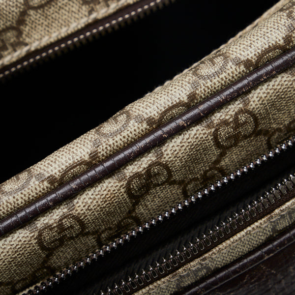 グッチ GGスプリーム 斜め掛け ショルダーバッグ 114531 ベージュ ブラウン PVC レザー レディース GUCCI 【中古】