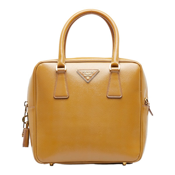 プラダ サフィアーノ ヴェルニーチェ ハンドバッグ ショルダーバッグ 2WAY BL0864 ブラウン パテントレザー レディース PRADA 【中古】
