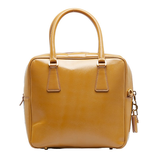 プラダ サフィアーノ ヴェルニーチェ ハンドバッグ ショルダーバッグ 2WAY BL0864 ブラウン パテントレザー レディース PRADA 【中古】