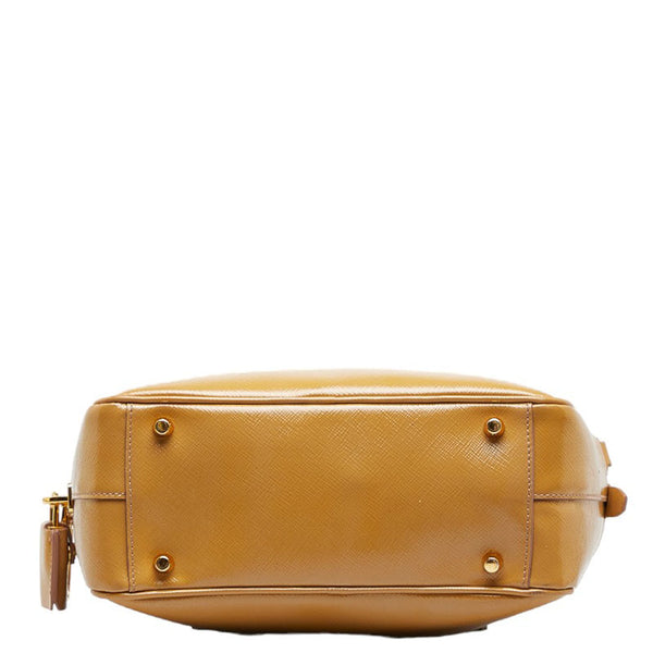 プラダ サフィアーノ ヴェルニーチェ ハンドバッグ ショルダーバッグ 2WAY BL0864 ブラウン パテントレザー レディース PRADA 【中古】