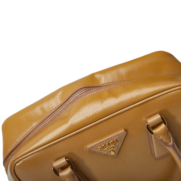 プラダ サフィアーノ ヴェルニーチェ ハンドバッグ ショルダーバッグ 2WAY BL0864 ブラウン パテントレザー レディース PRADA 【中古】