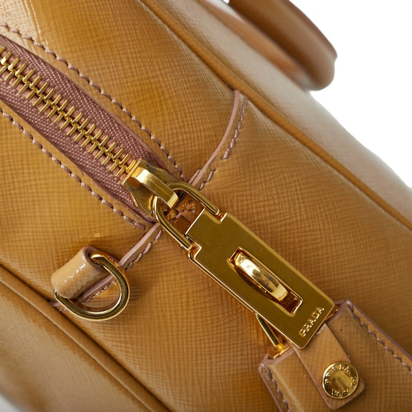 プラダ サフィアーノ ヴェルニーチェ ハンドバッグ ショルダーバッグ 2WAY BL0864 ブラウン パテントレザー レディース PRADA 【中古】