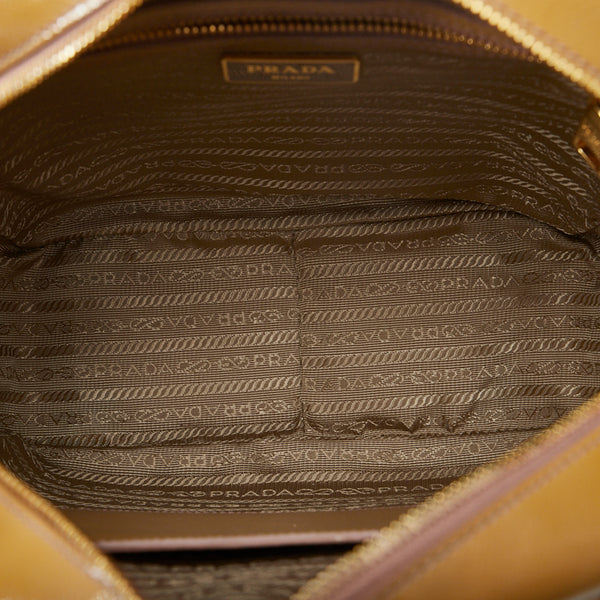プラダ サフィアーノ ヴェルニーチェ ハンドバッグ ショルダーバッグ 2WAY BL0864 ブラウン パテントレザー レディース PRADA 【中古】