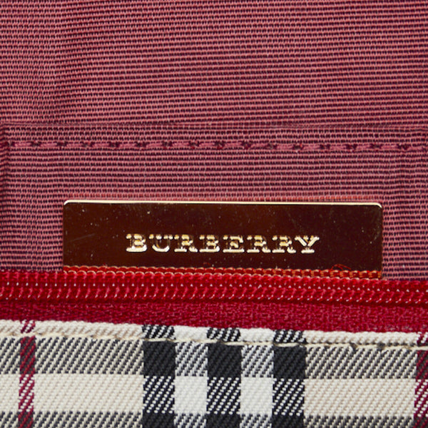 バーバリー ノバチェック ショルダーバッグ ワンショルダーバッグ ハンドバッグ レッド レザー レディース BURBERRY 【中古】