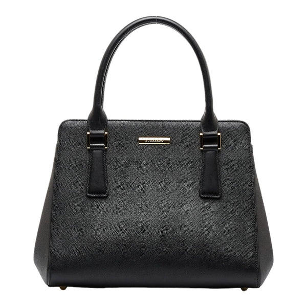 バーバリー ノバチェック ハンドバッグ ブラック レザー レディース BURBERRY 【中古】