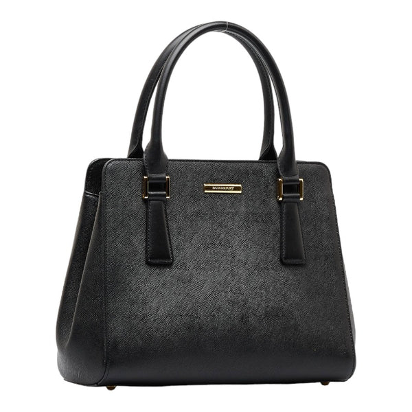 バーバリー ノバチェック ハンドバッグ ブラック レザー レディース BURBERRY 【中古】