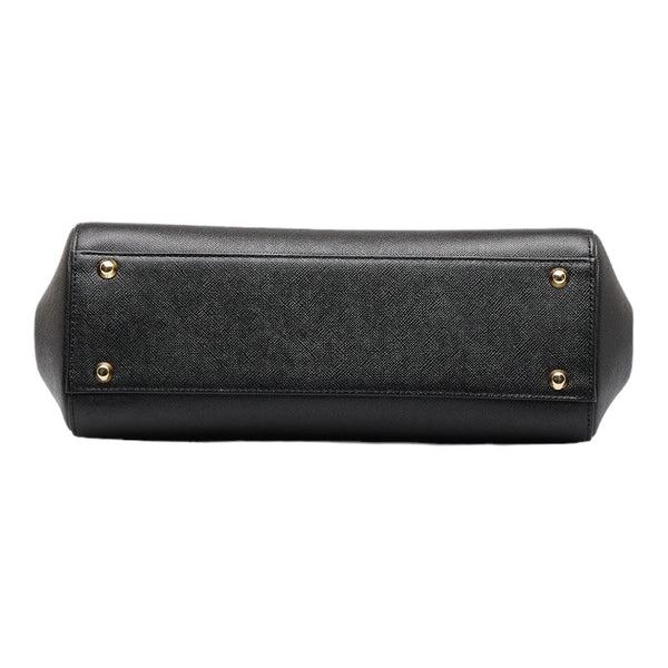 バーバリー ノバチェック ハンドバッグ ブラック レザー レディース BURBERRY 【中古】