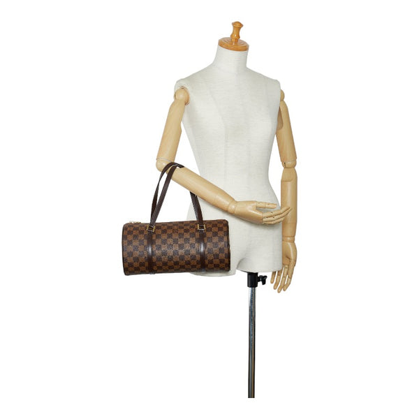 ルイ ヴィトン ダミエ パピヨン30 ハンドバッグ N41210 エベヌ ブラウン PVC レザー レディース LOUIS VUITTON 【中古】