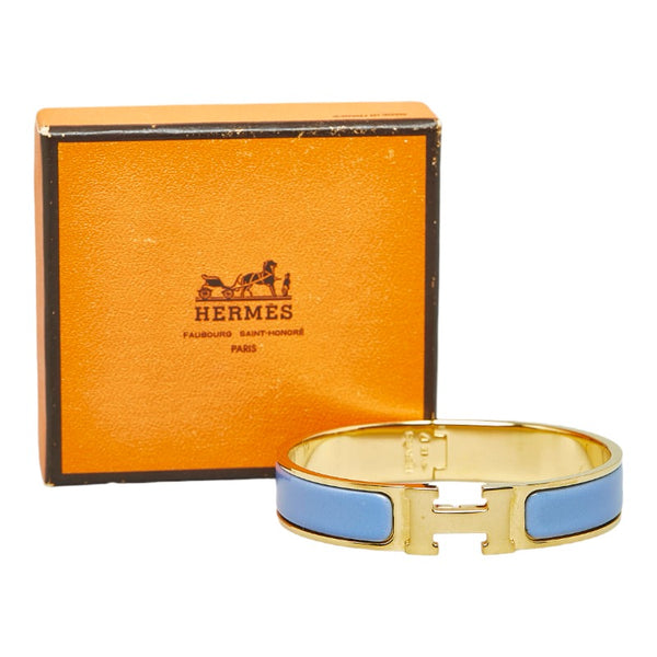 エルメス クリッククラックH PM ブレスレット ゴールド パープル メッキ レディース HERMES 【中古】