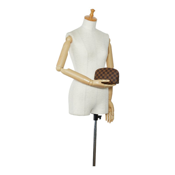 ルイ ヴィトン ダミエ ポシェット コスメティック PM ポーチ N47516 ブラウン PVC レザー レディース LOUIS VUITTON 【中古】