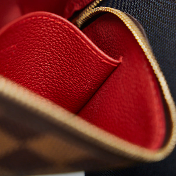 ルイ ヴィトン ダミエ ポシェット コスメティック PM ポーチ N47516 ブラウン PVC レザー レディース LOUIS VUITTON 【中古】