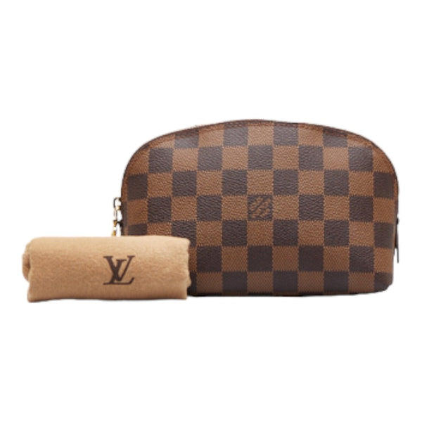 ルイ ヴィトン ダミエ ポシェット コスメティック PM ポーチ N47516 ブラウン PVC レザー レディース LOUIS VUITTON 【中古】