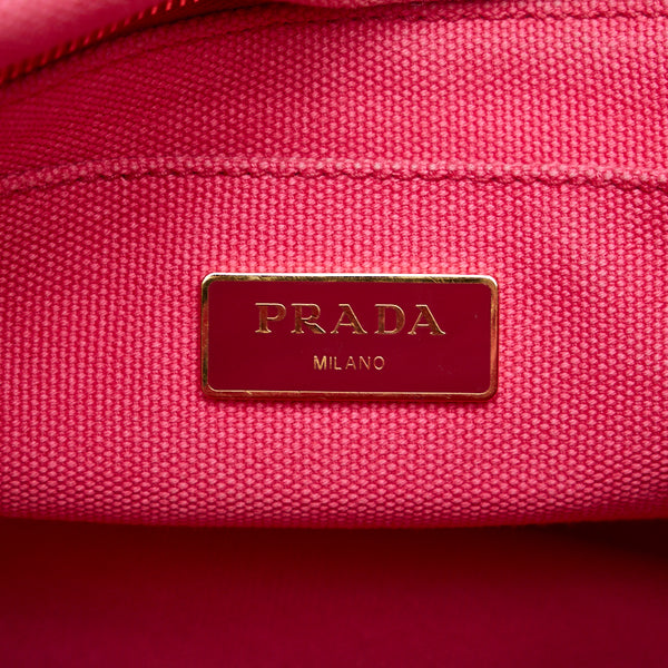 プラダ カナパ ミニ ハンドバッグ ショルダーバッグ 2WAY 1BG439 ピンク キャンバス レディース PRADA 【中古】