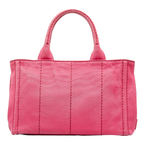 プラダ カナパ ミニ ハンドバッグ ショルダーバッグ 2WAY 1BG439 ピンク キャンバス レディース PRADA 【中古】