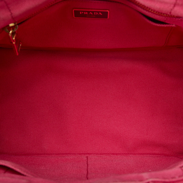 プラダ カナパ ミニ ハンドバッグ ショルダーバッグ 2WAY 1BG439 ピンク キャンバス レディース PRADA 【中古】