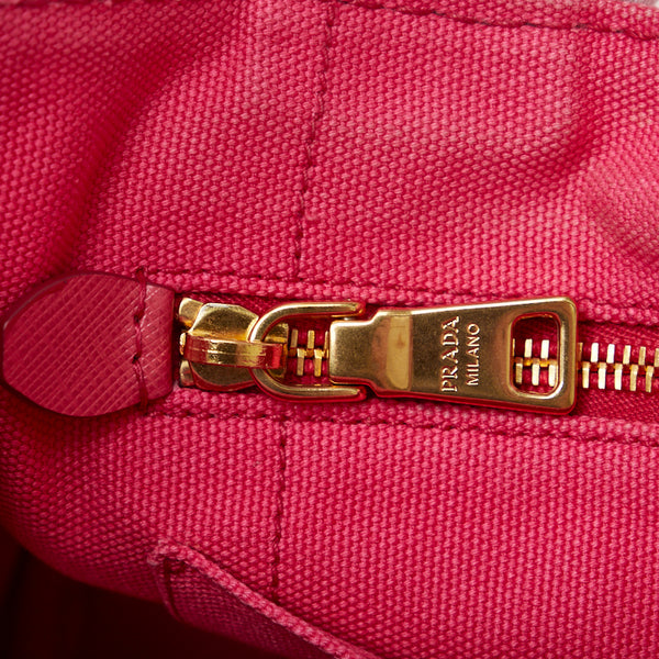 プラダ カナパ ミニ ハンドバッグ ショルダーバッグ 2WAY 1BG439 ピンク キャンバス レディース PRADA 【中古】