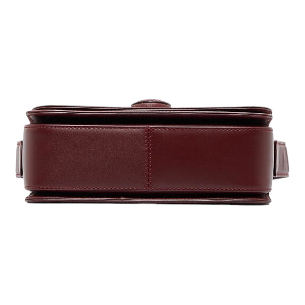カルティエ マストライン ターンロック 斜め掛け ショルダーバッグ ボルドー レザー レディース CARTIER 【中古】