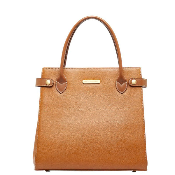 バーバリー ノバチェック シャドーホース ハンドバッグ トートバッグ ブラウン レザー レディース BURBERRY 【中古】